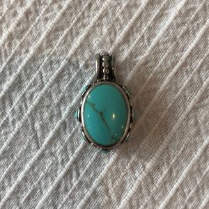 Turquoise and sterling silver pendant